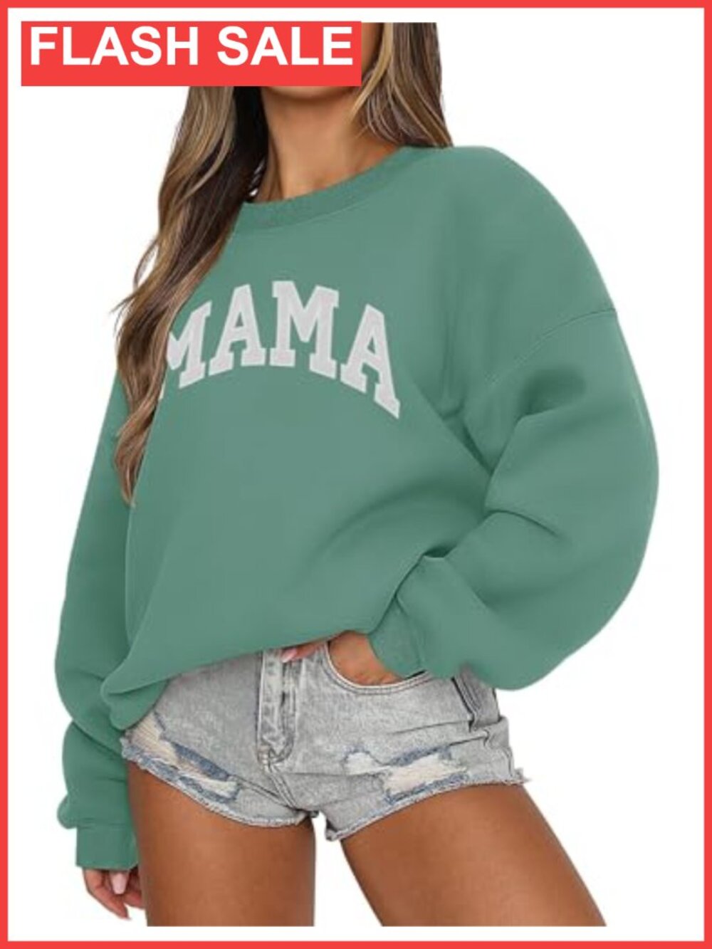LOMON Women's Oversized Crewneck Sweatshirt Cotton Fleece Pullover Long Sleeve